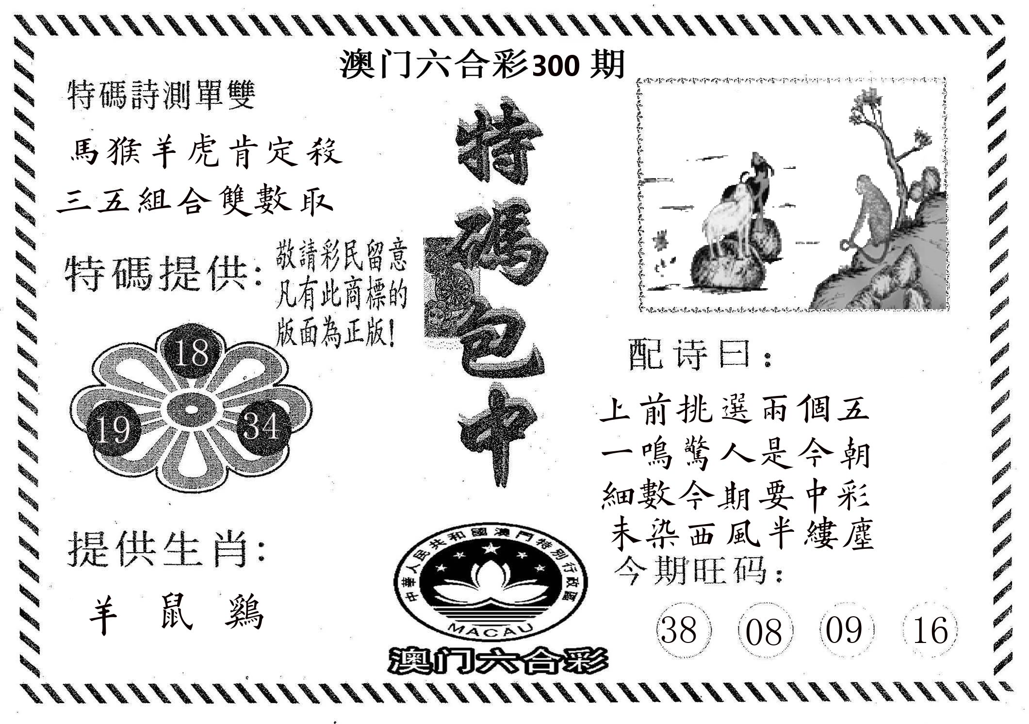 特码包中 第300期