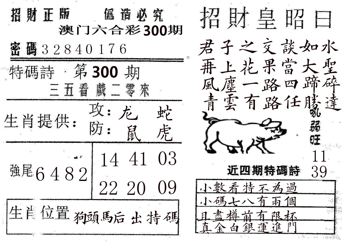 招财皇 第300期