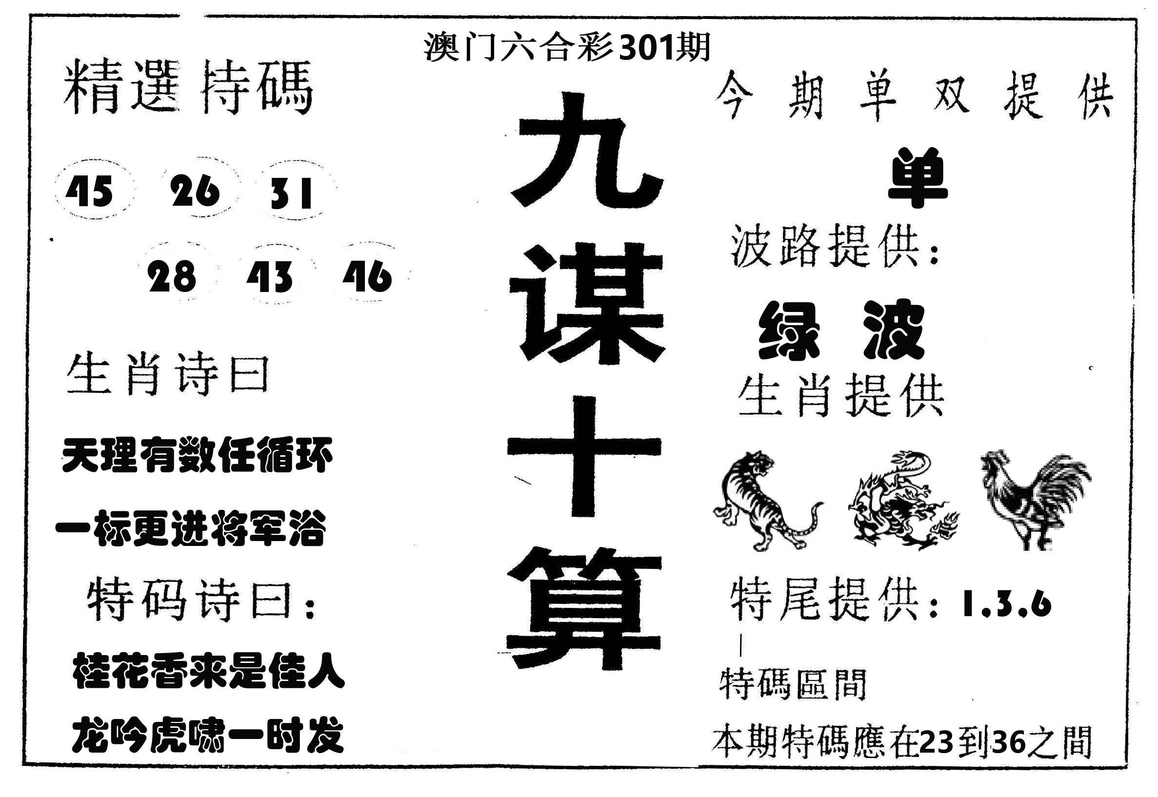 九谋十算 第301期