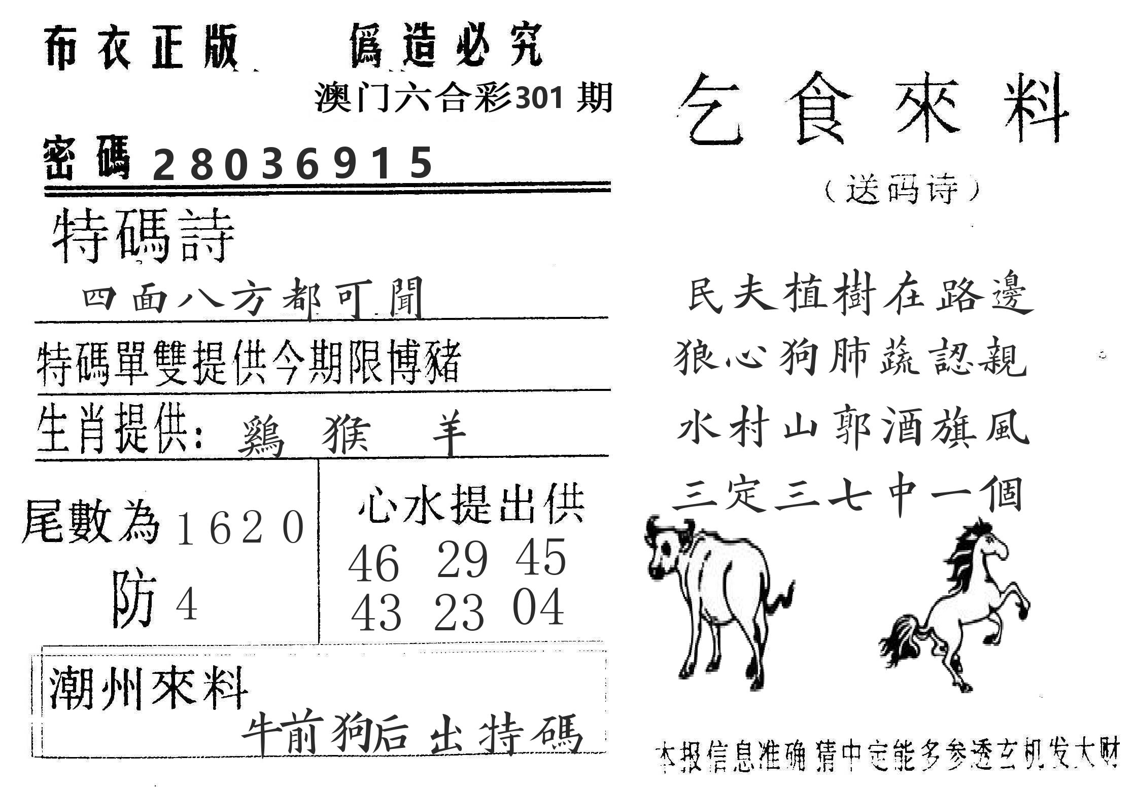 千禧码王 第301期