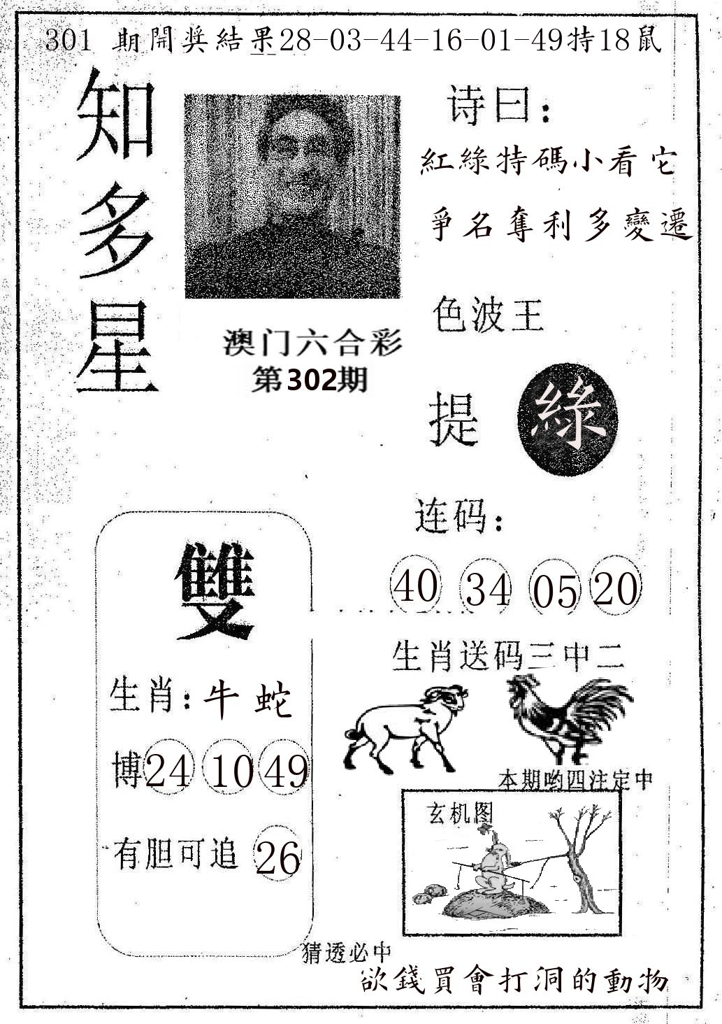 知多星 第302期