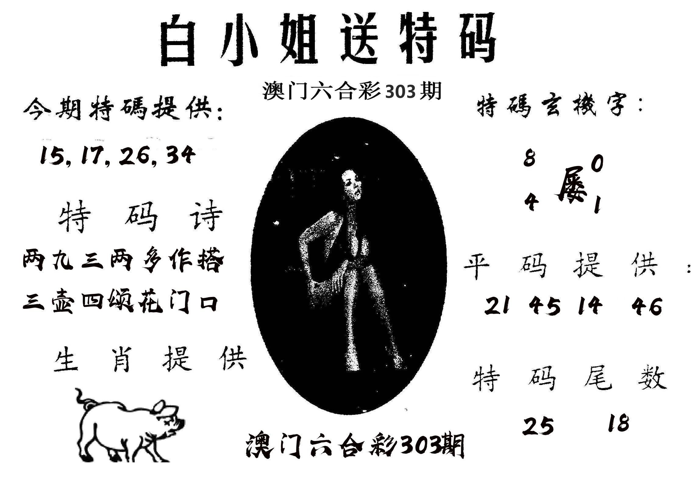 白姐送特 第303期