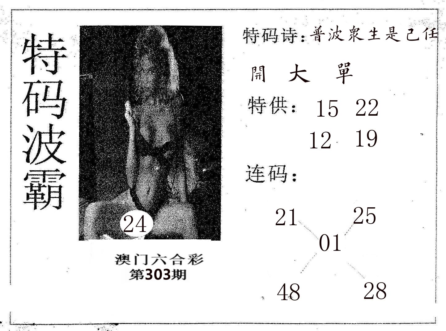 特码波霸 第303期