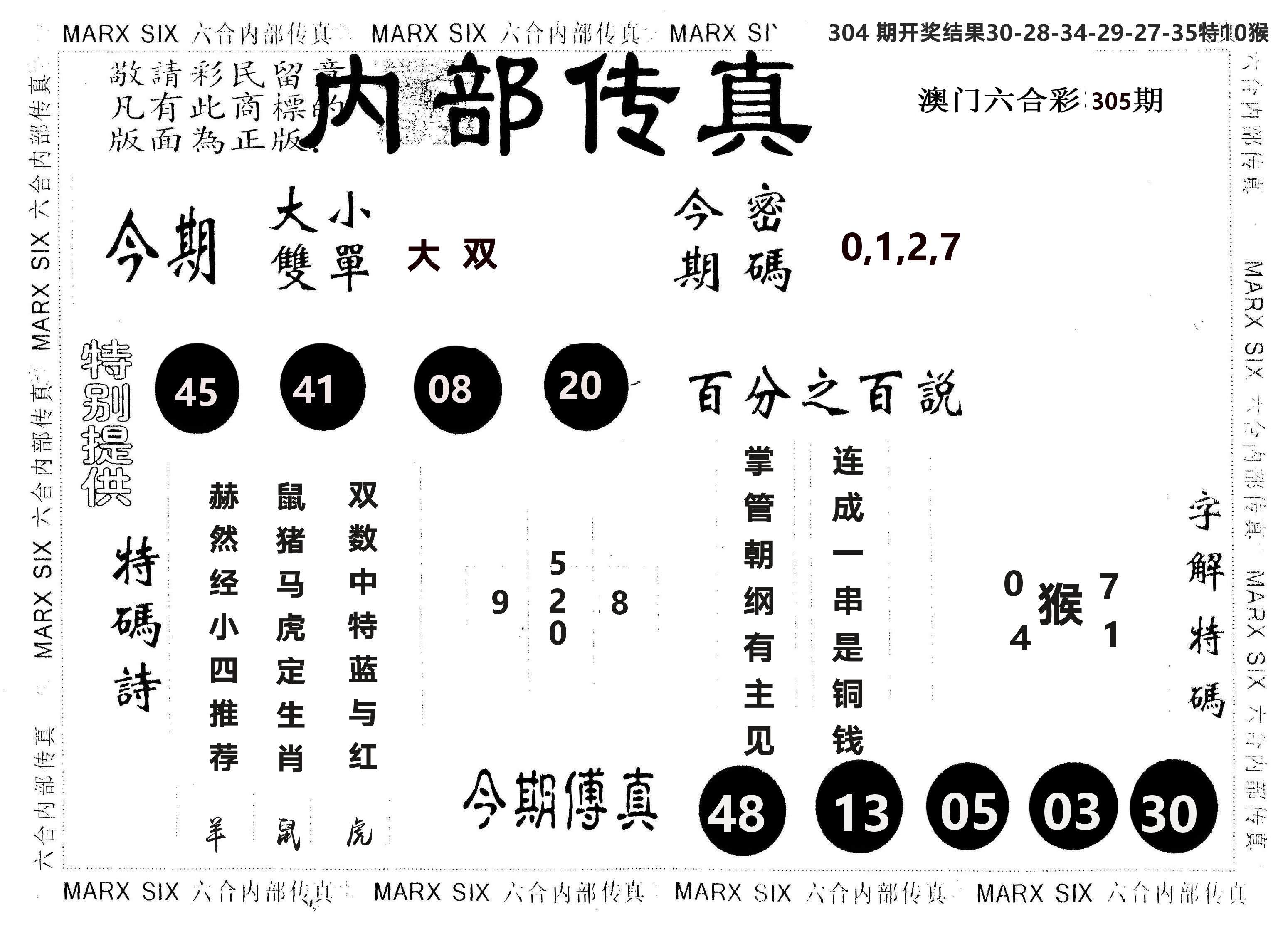 另版内部传真 第305期