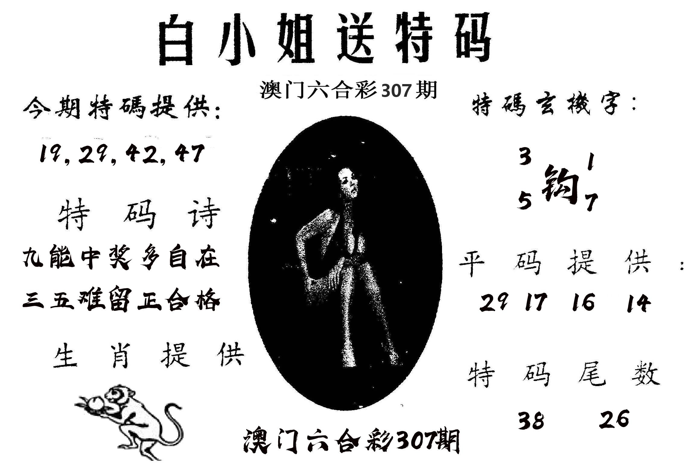 白姐送特 第307期
