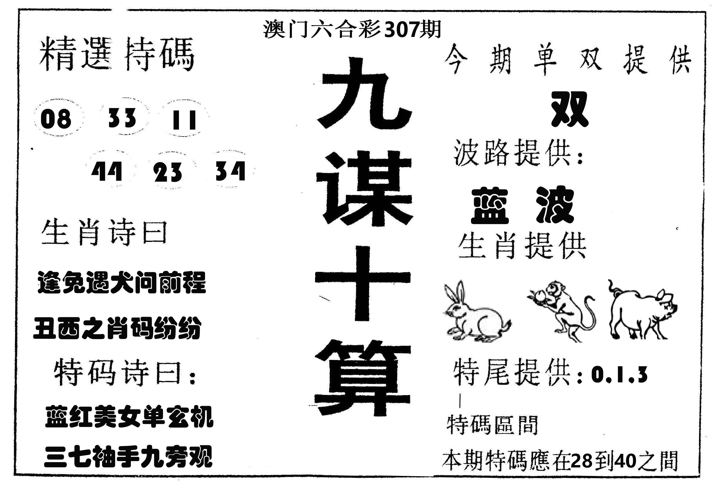 九谋十算 第307期