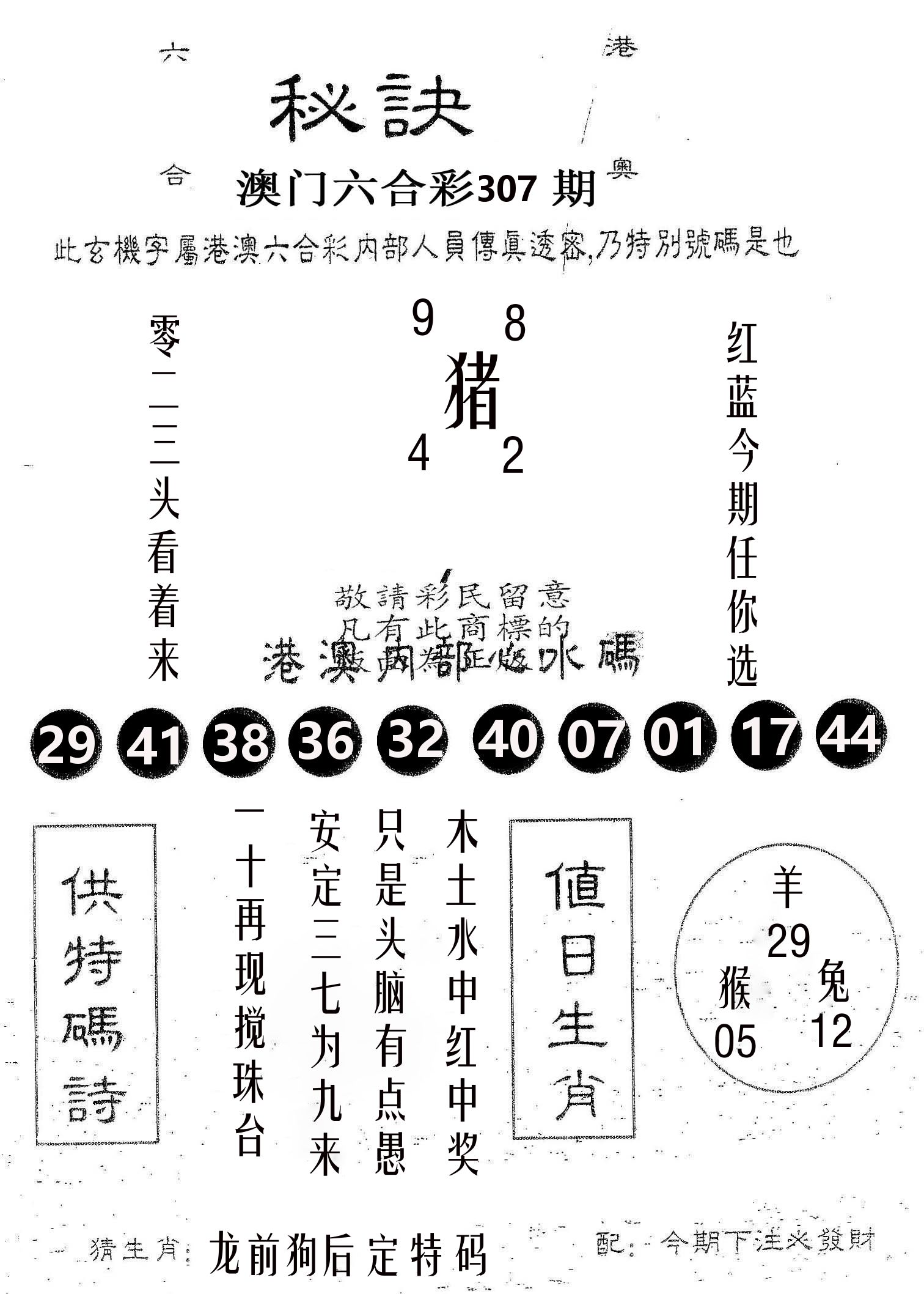 秘决 第307期