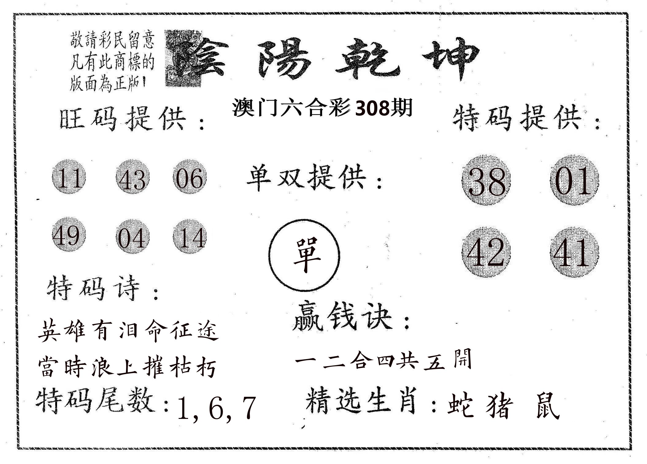 阴阳乾坤 第308期