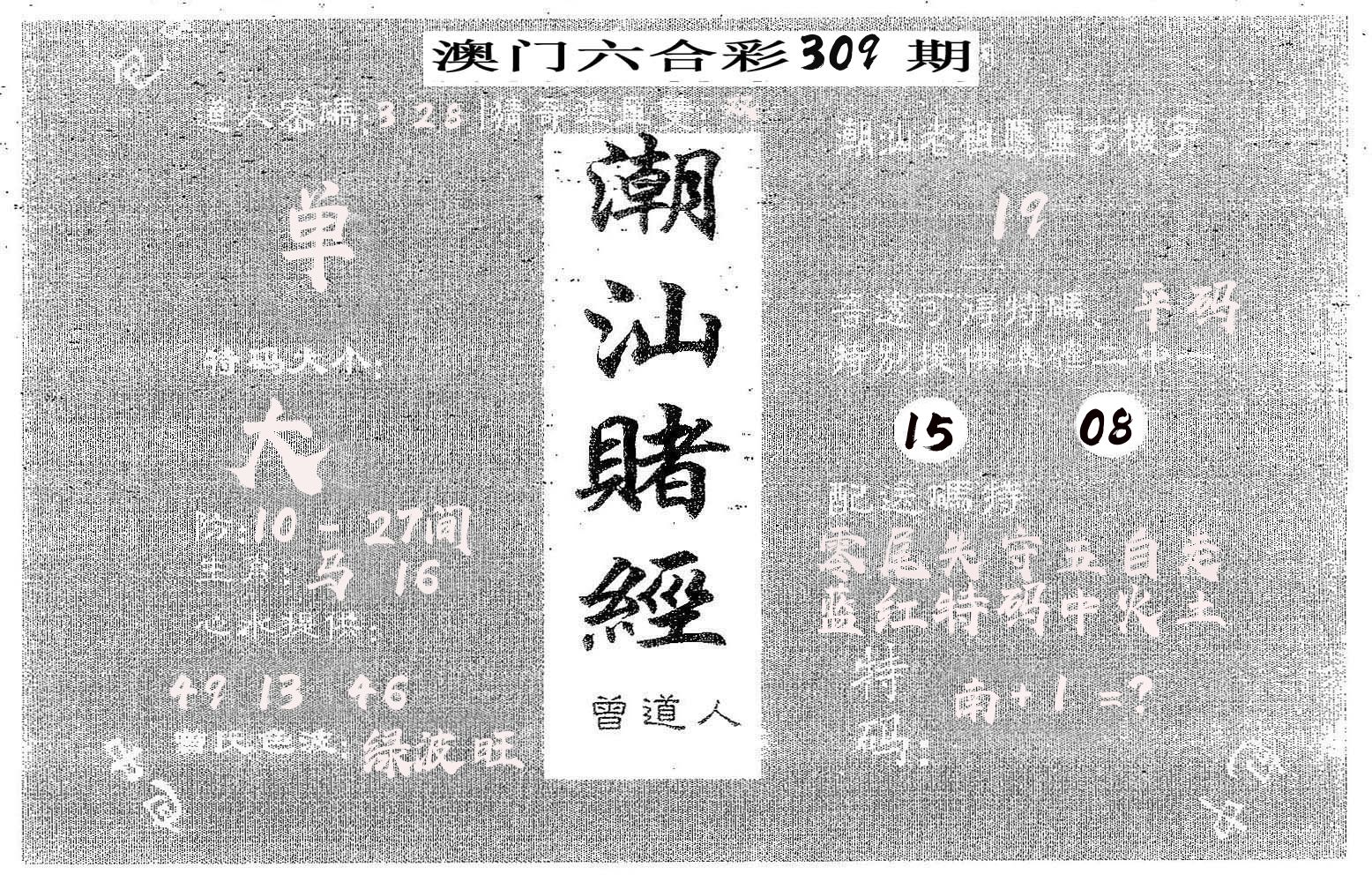 潮汕赌经 第309期