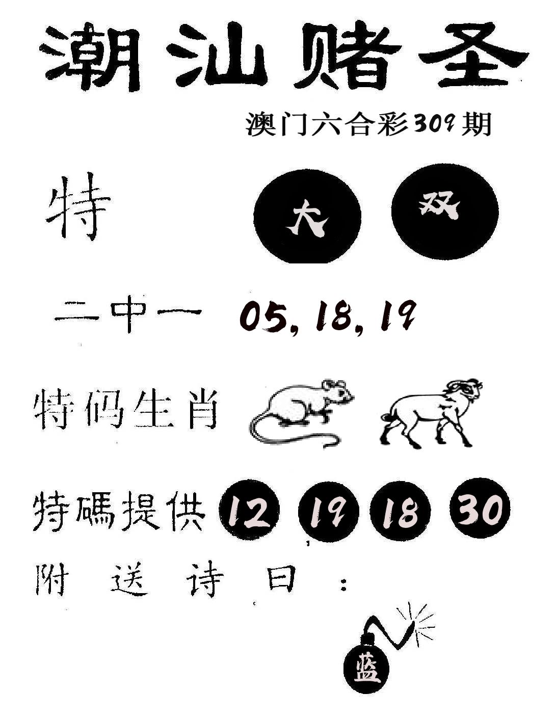 潮汕赌圣 第309期