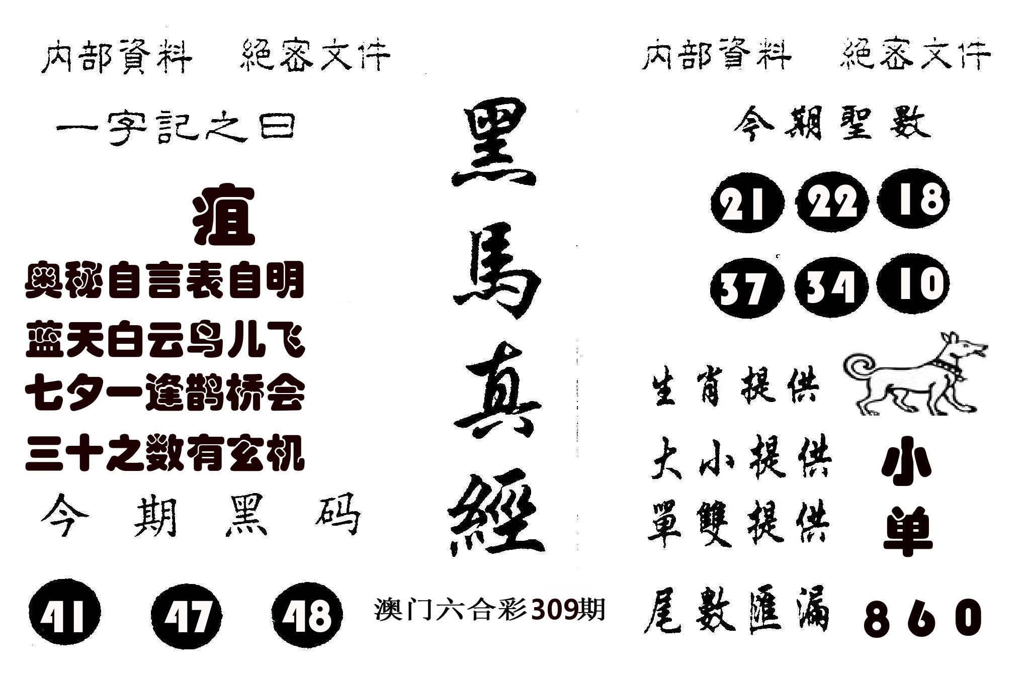 黑马真经 第309期