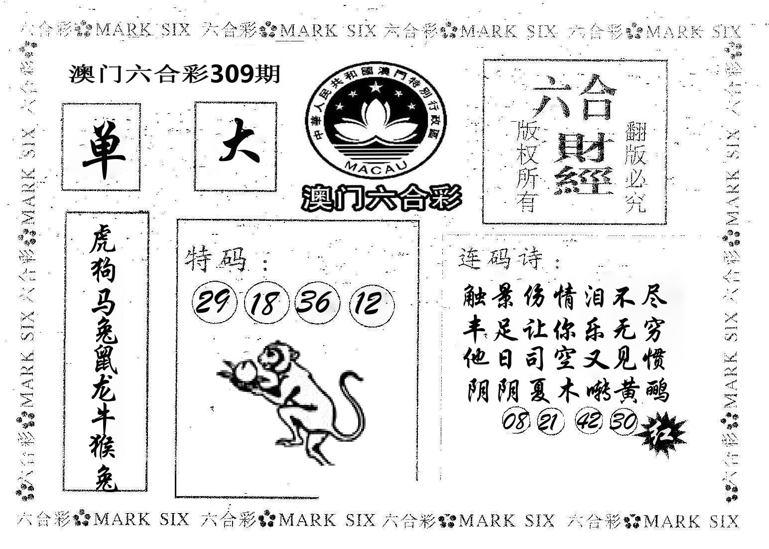 六合财经 第309期