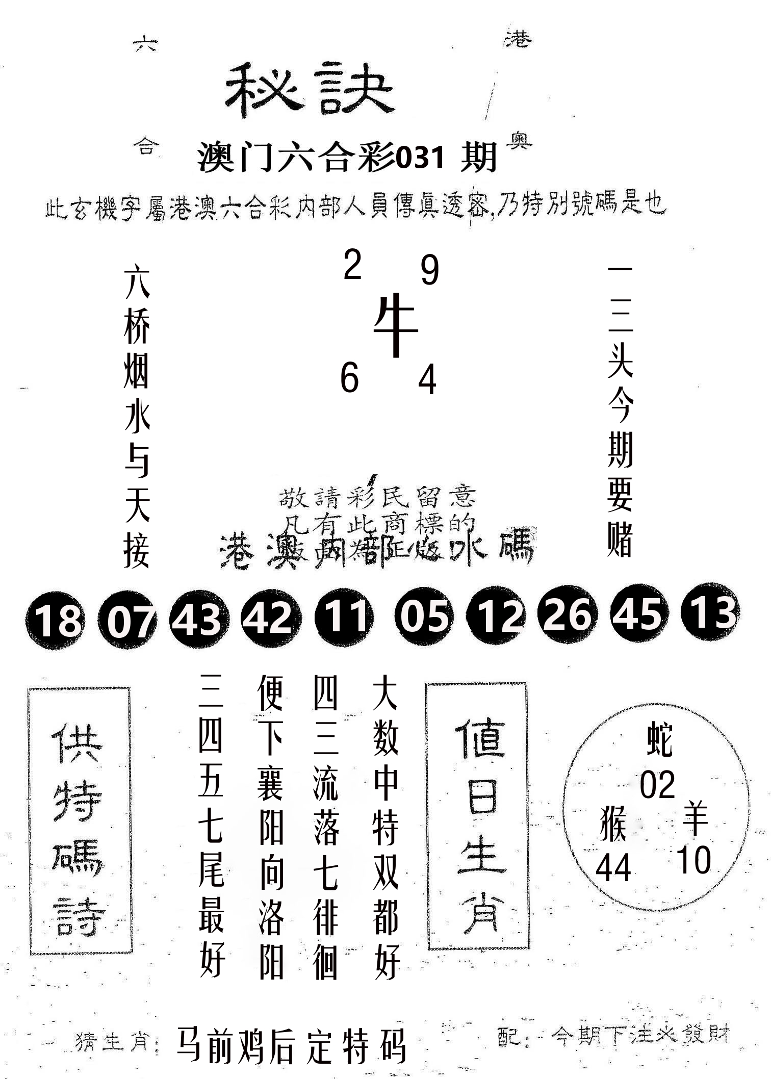 秘决 第31期