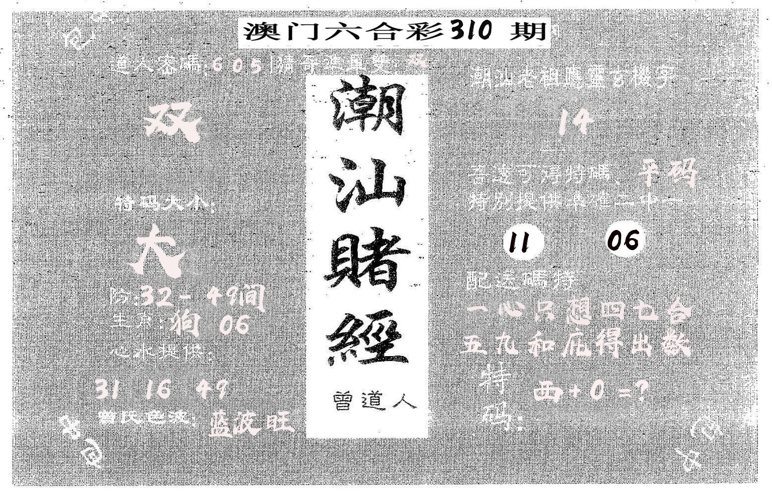 潮汕赌经 第310期