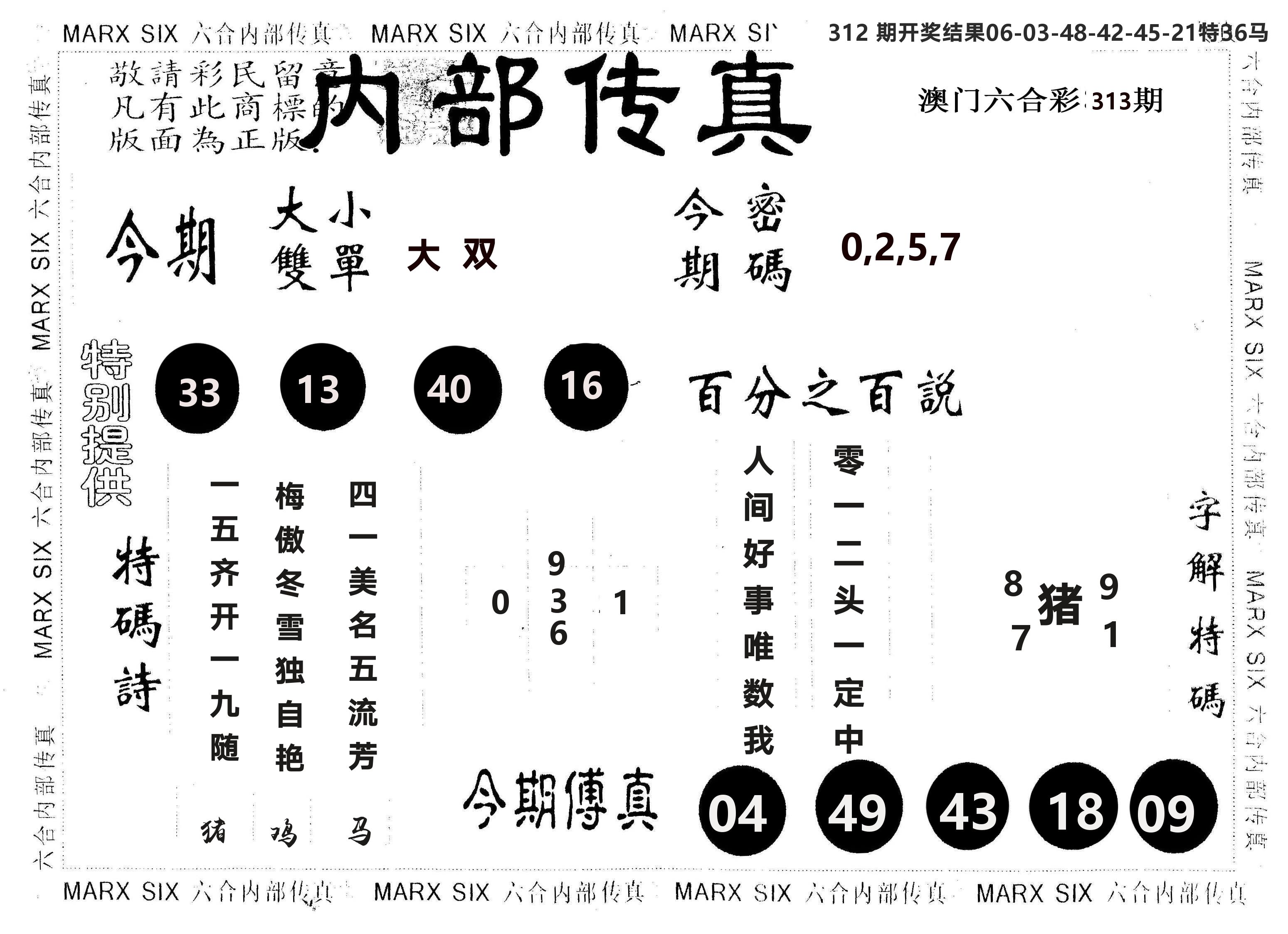 另版内部传真 第313期