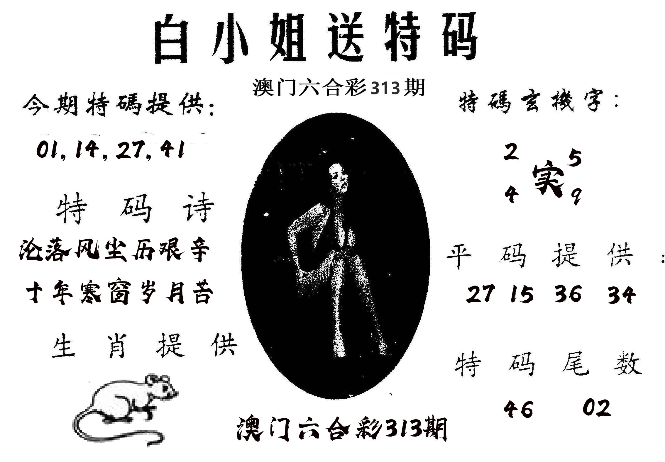 白姐送特 第313期