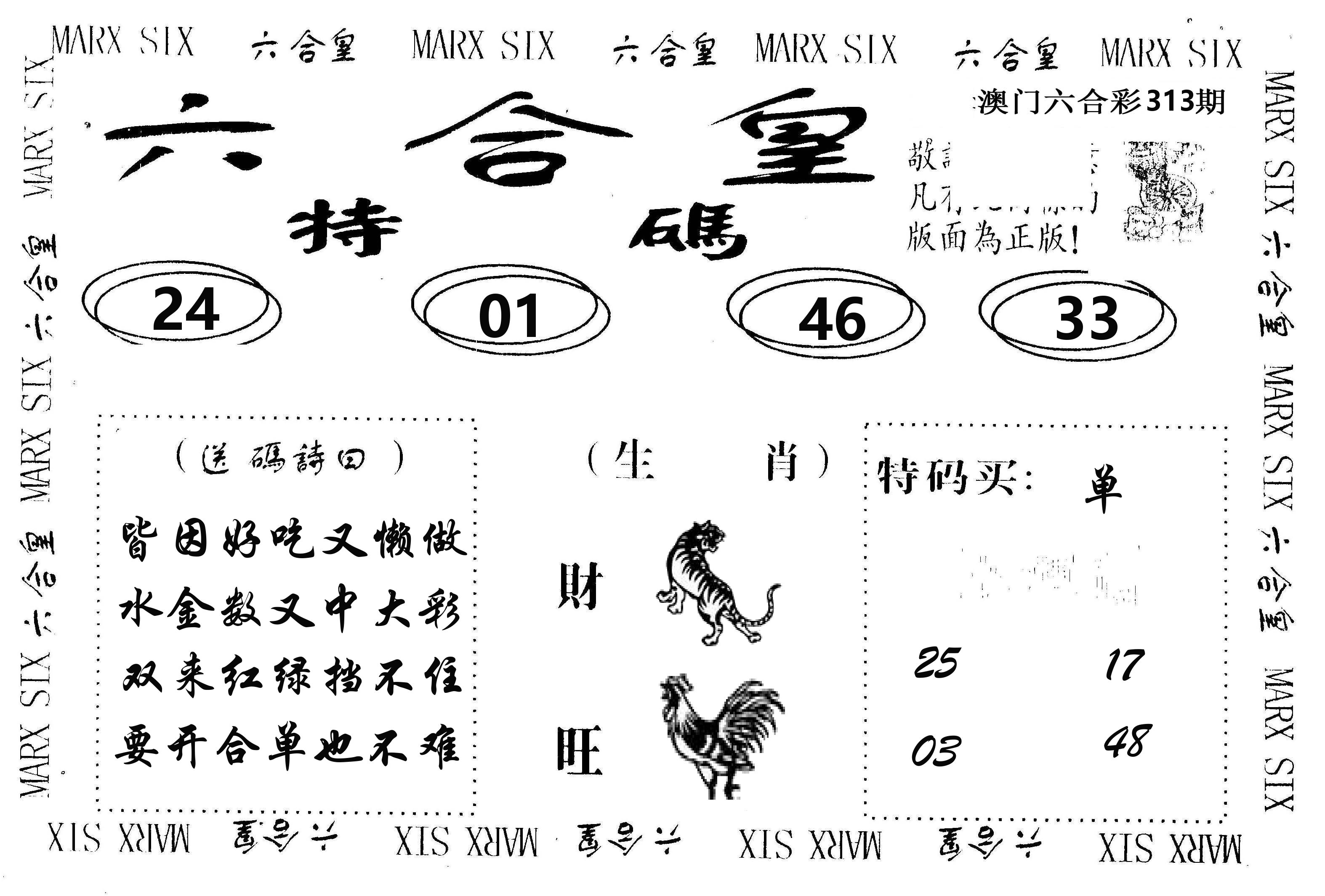 六合皇 第313期