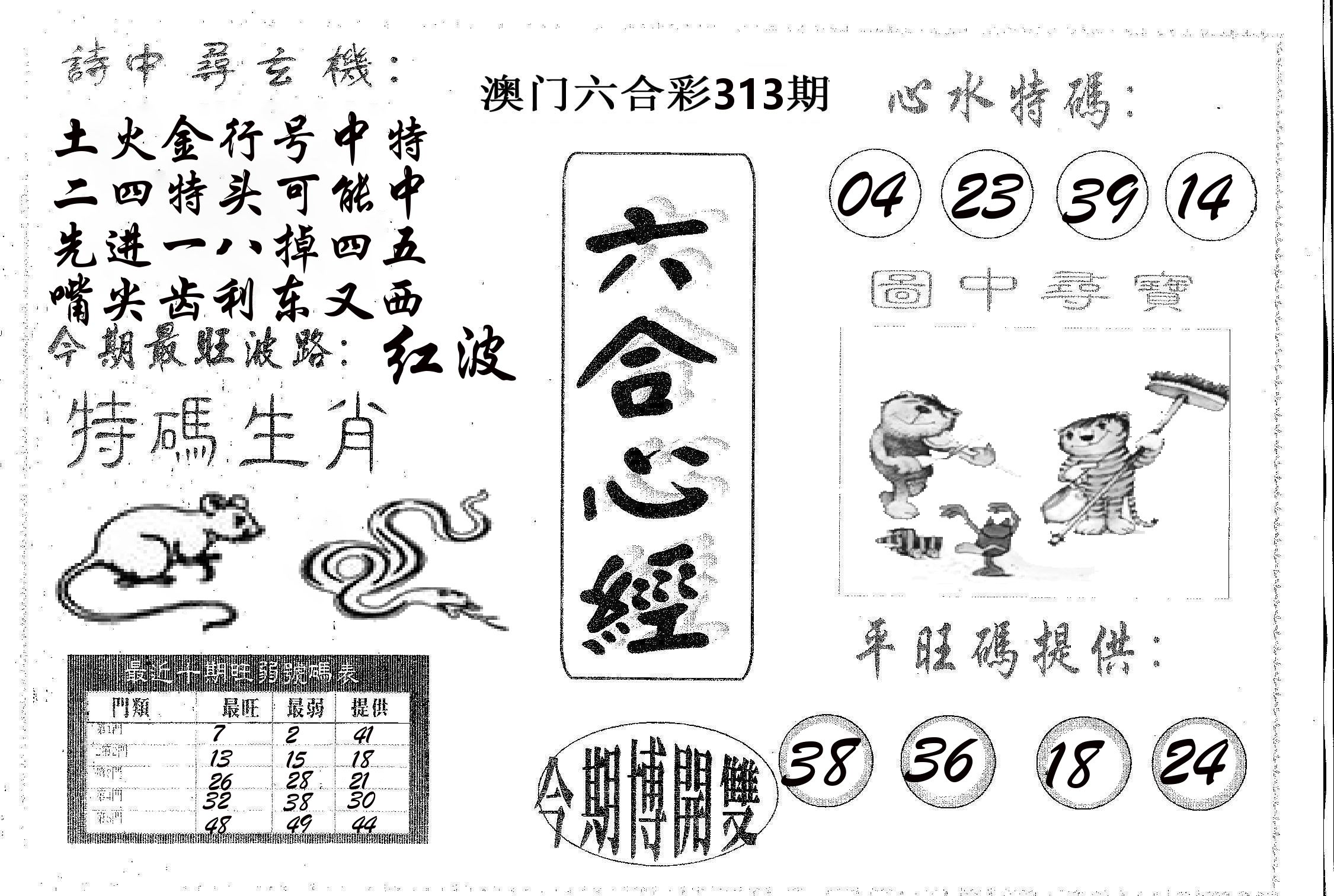 六合心经 第313期