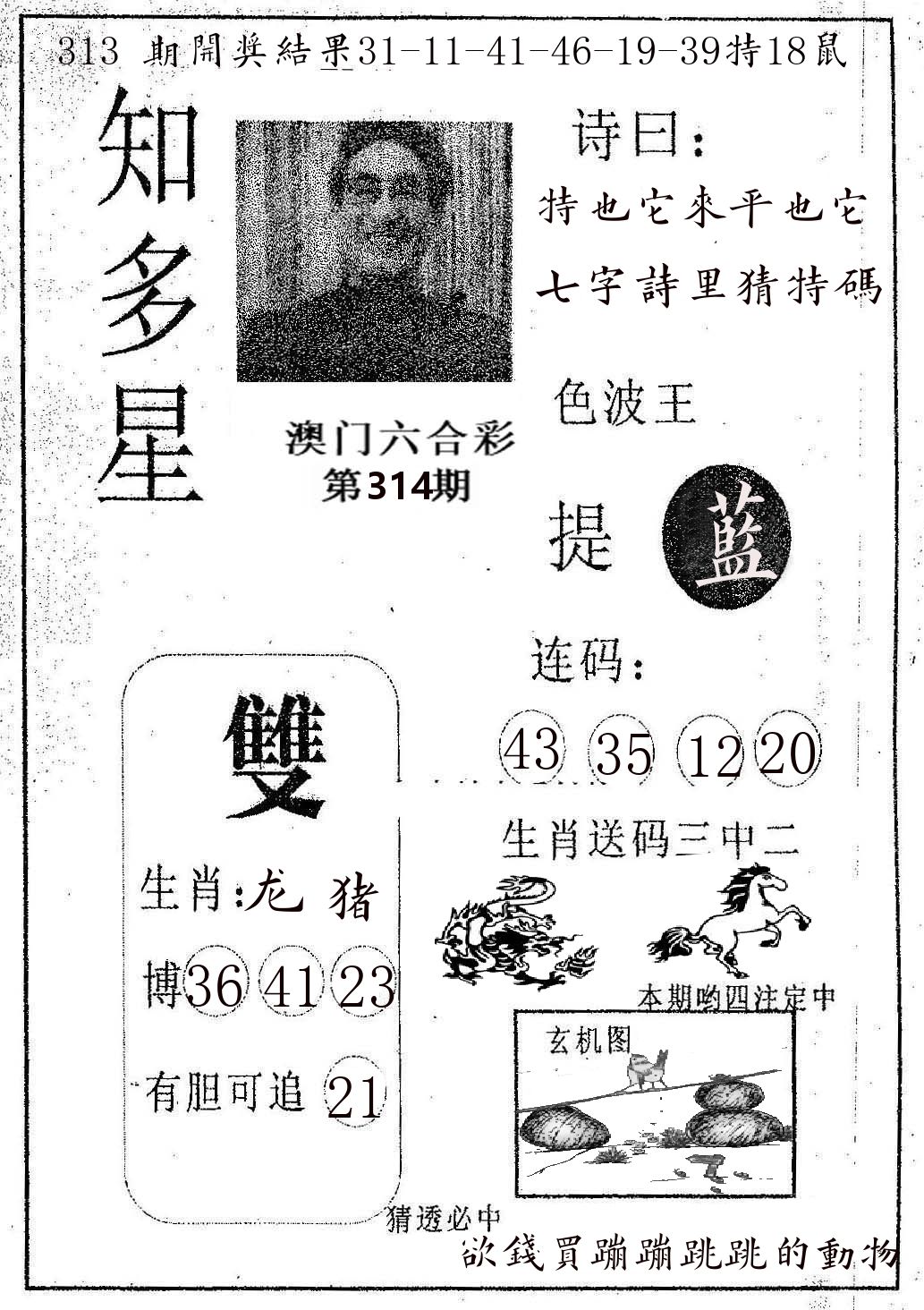 知多星 第314期