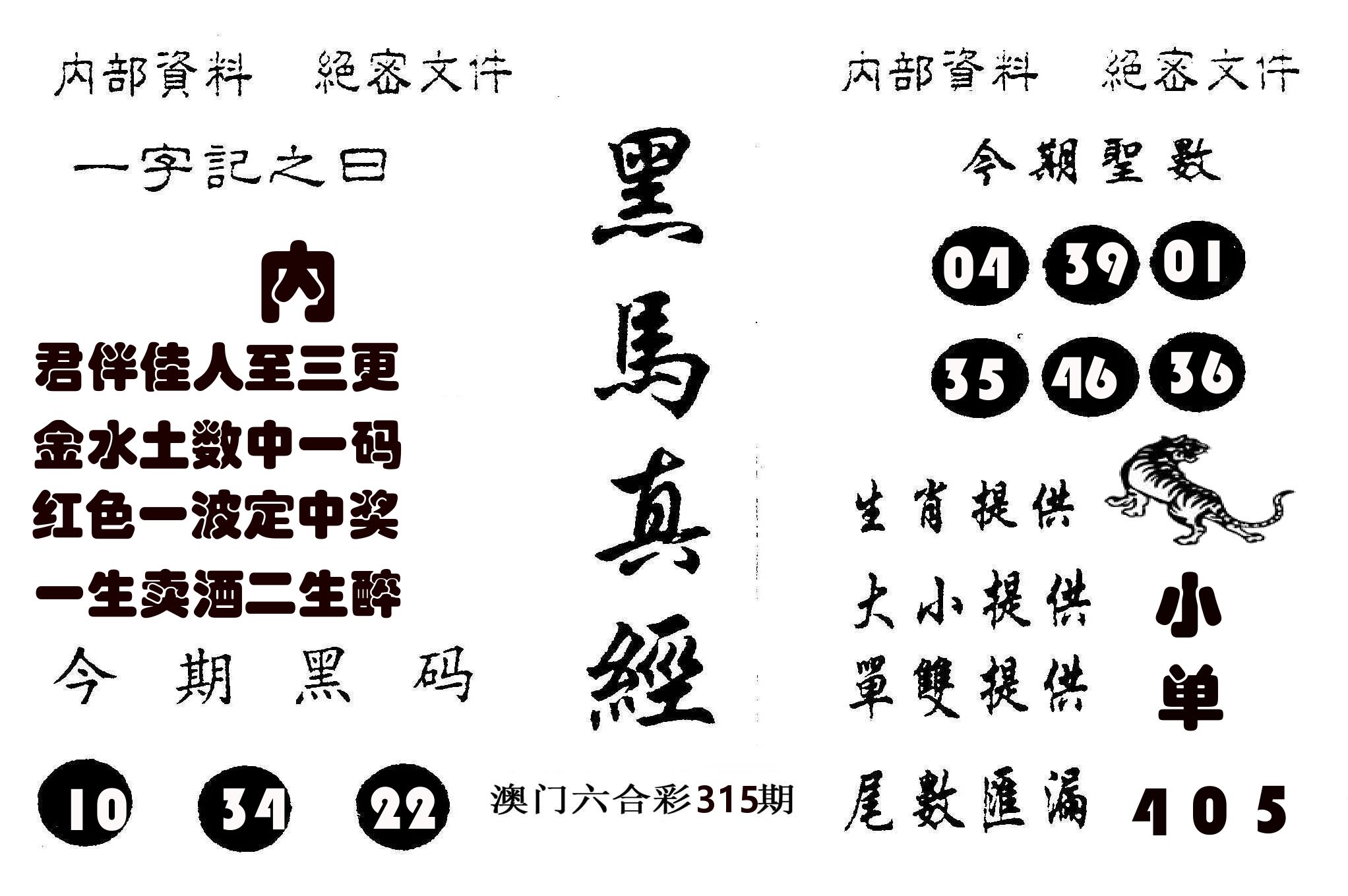 黑马真经 第315期