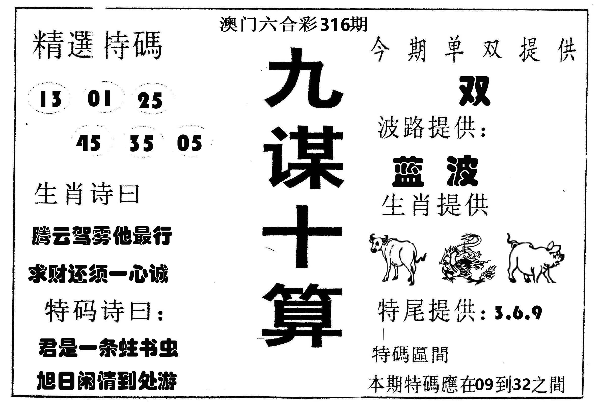 九谋十算 第316期