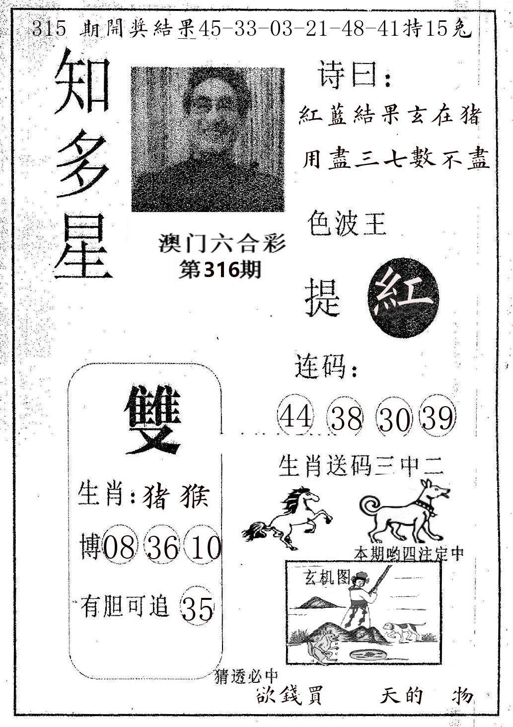 知多星 第316期