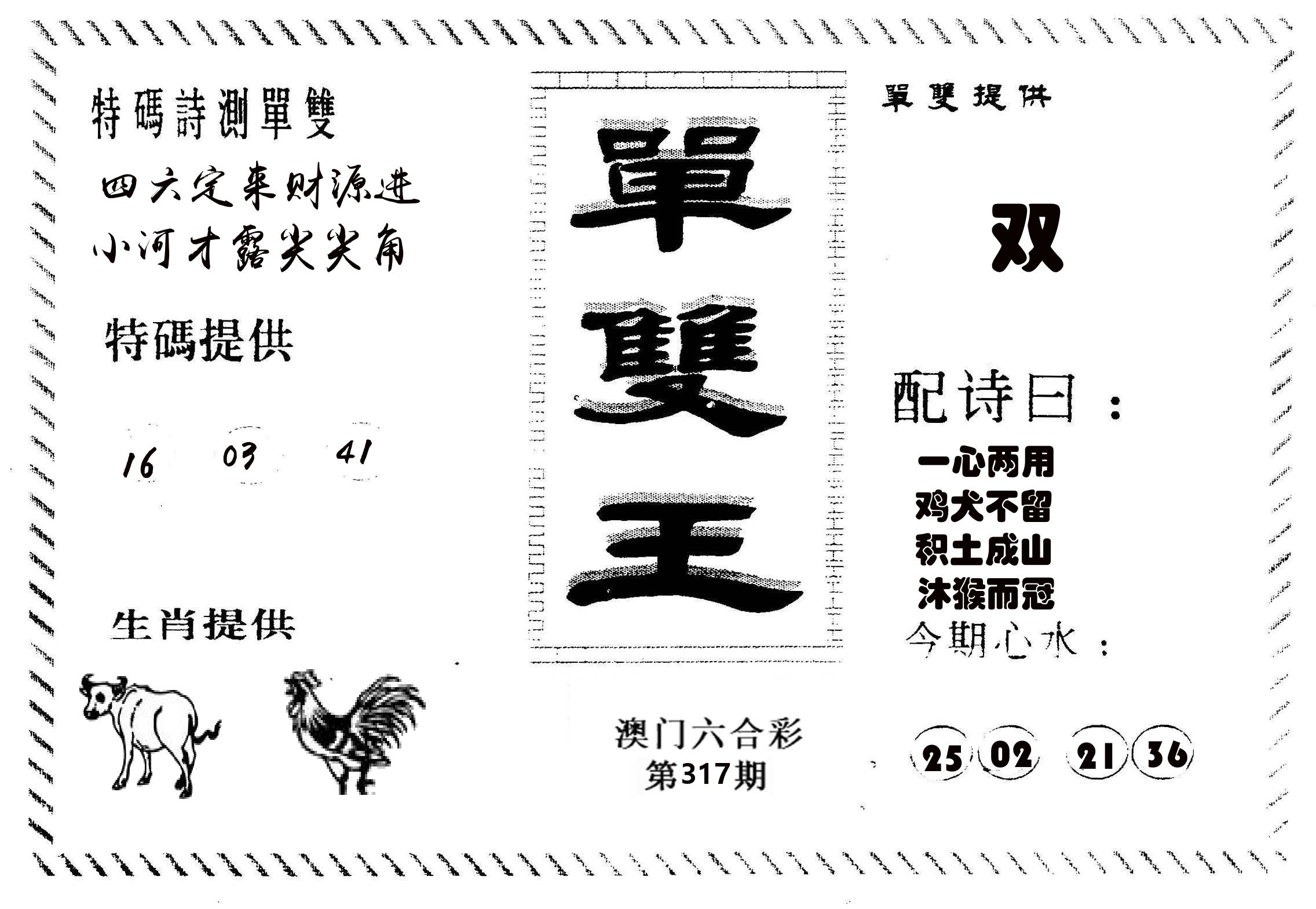 单双王B 第317期