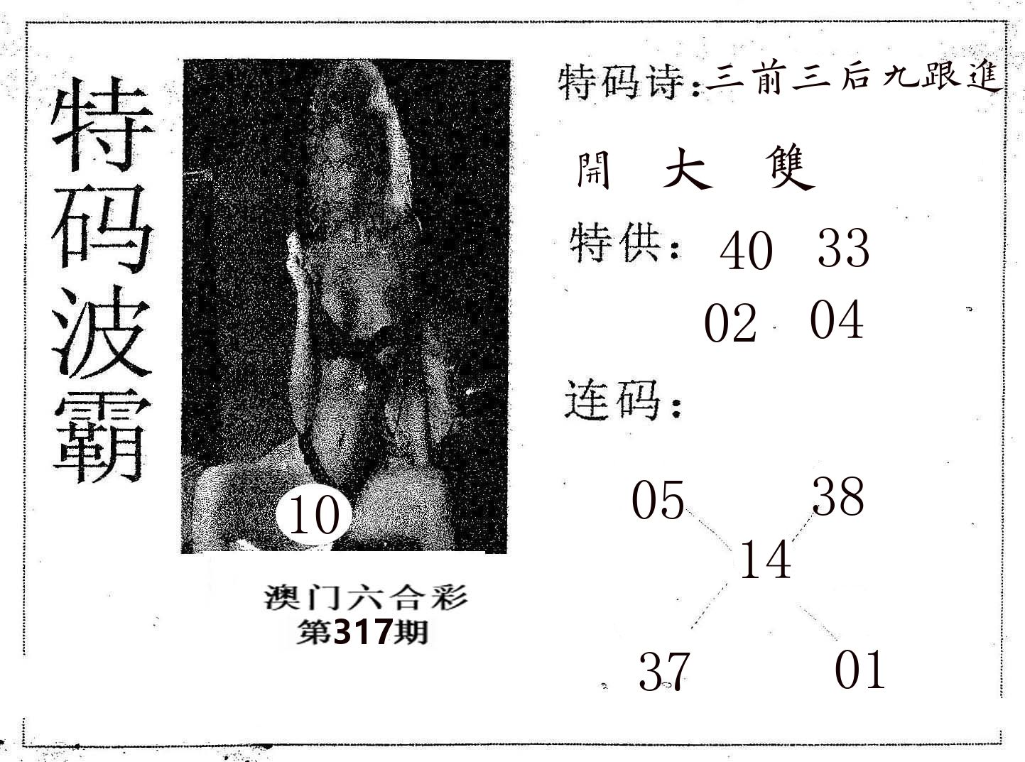 特码波霸 第317期