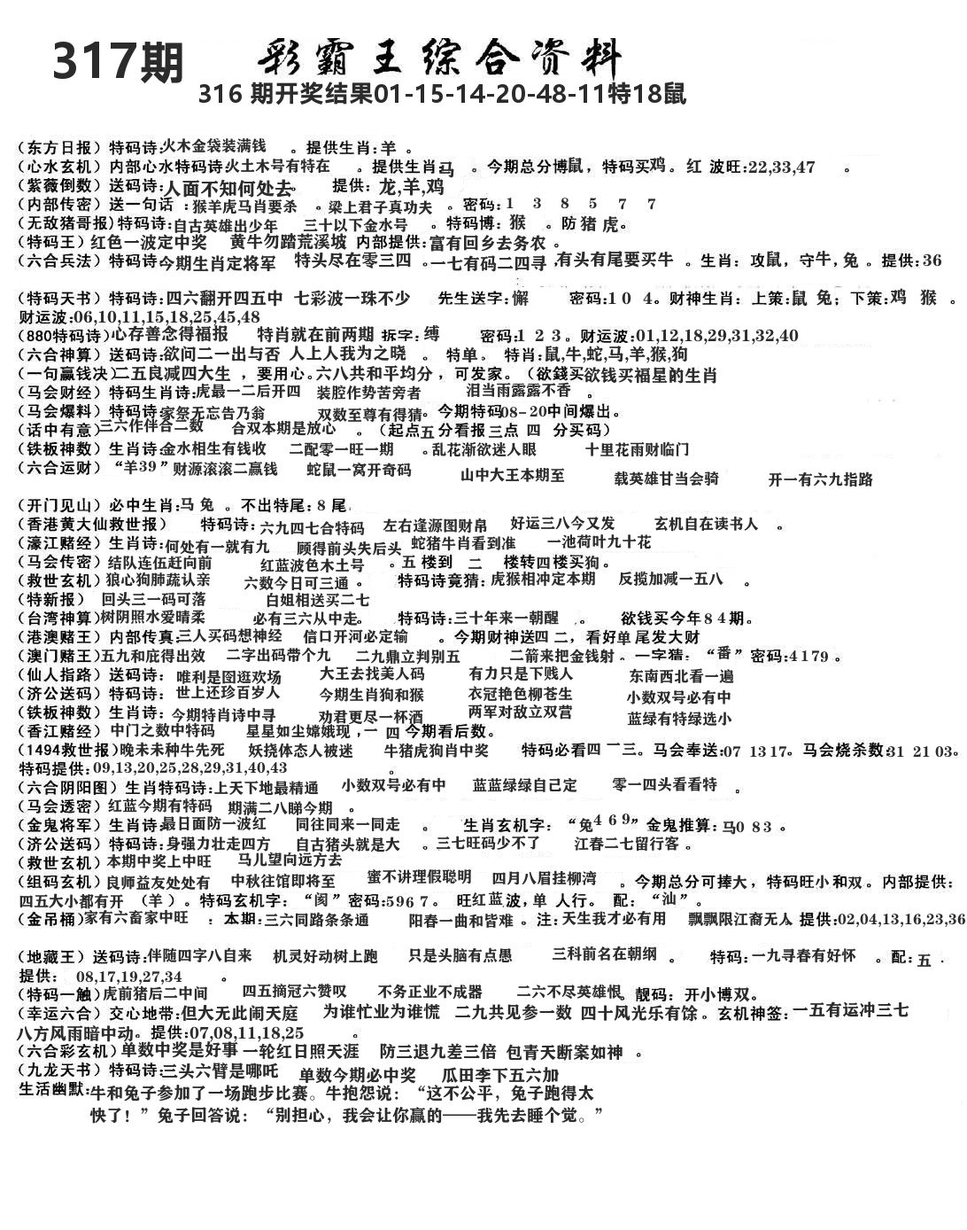 澳门综合资料 第317期