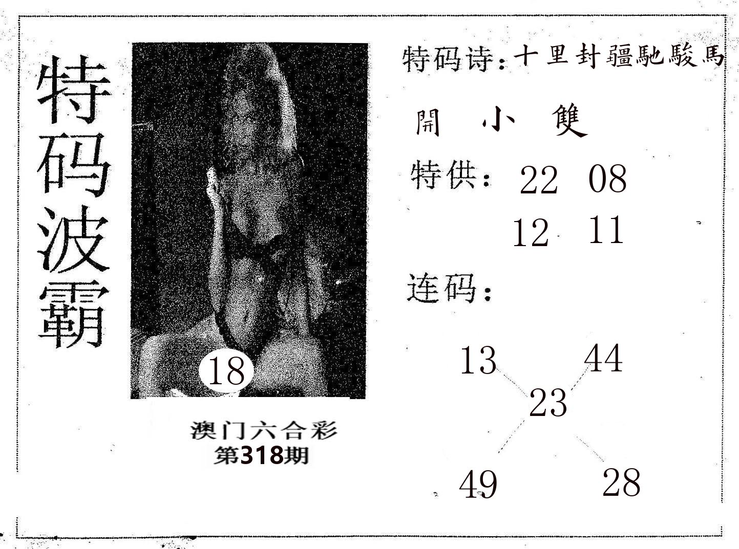 特码波霸 第318期