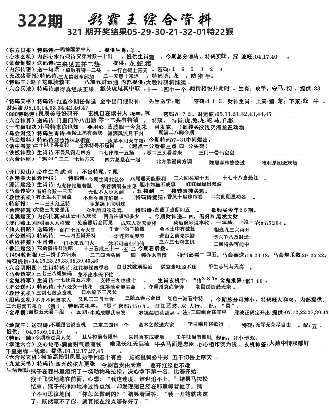 澳门综合资料 第322期