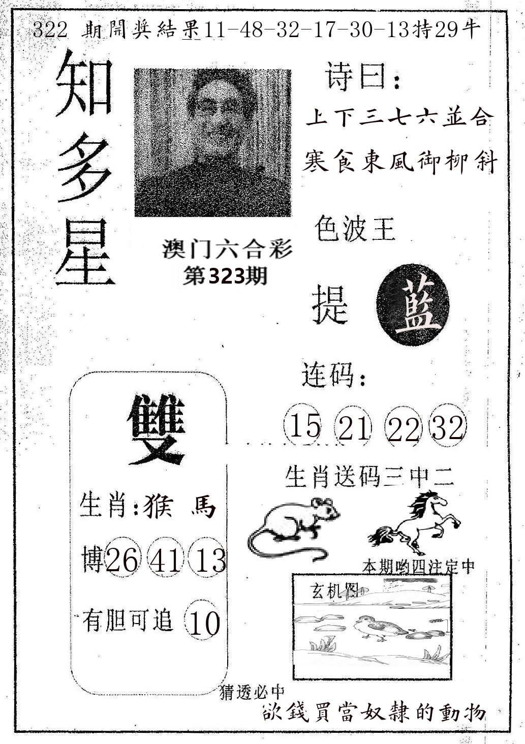 知多星 第323期