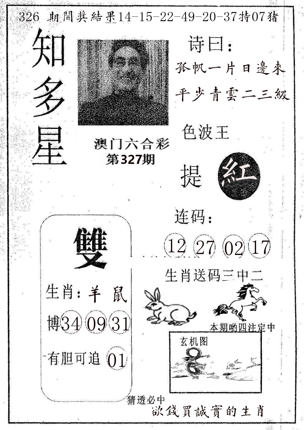 知多星 第327期