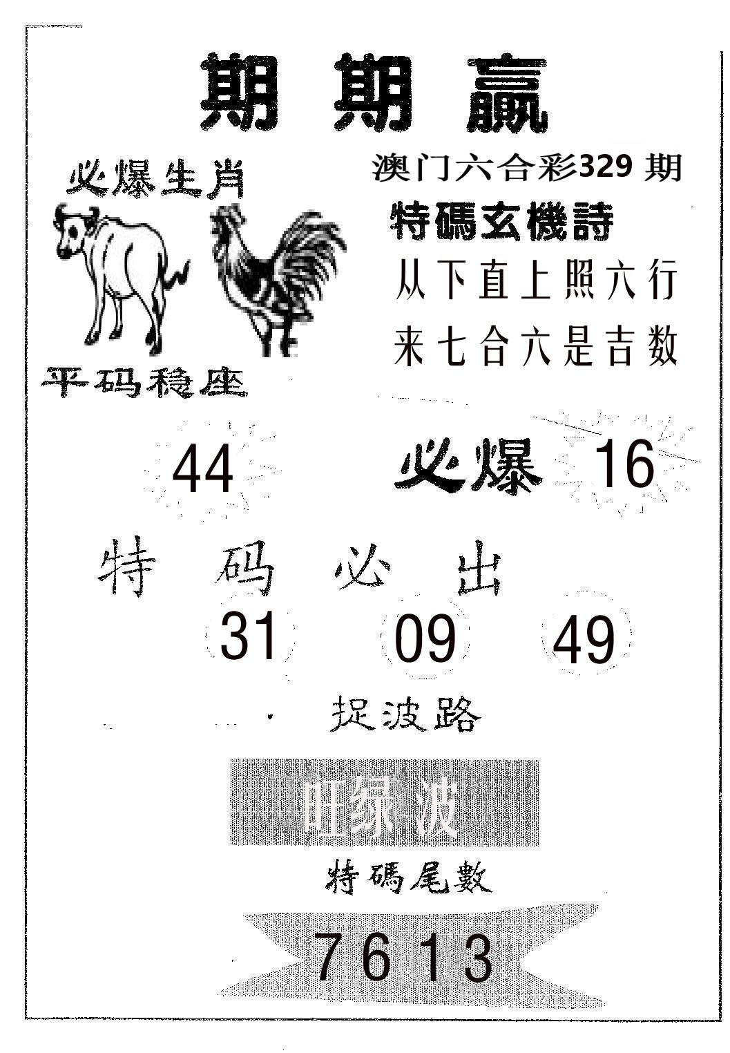 期期赢 第329期