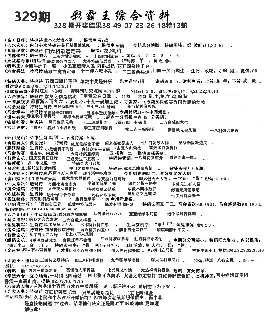 澳门综合资料 第329期