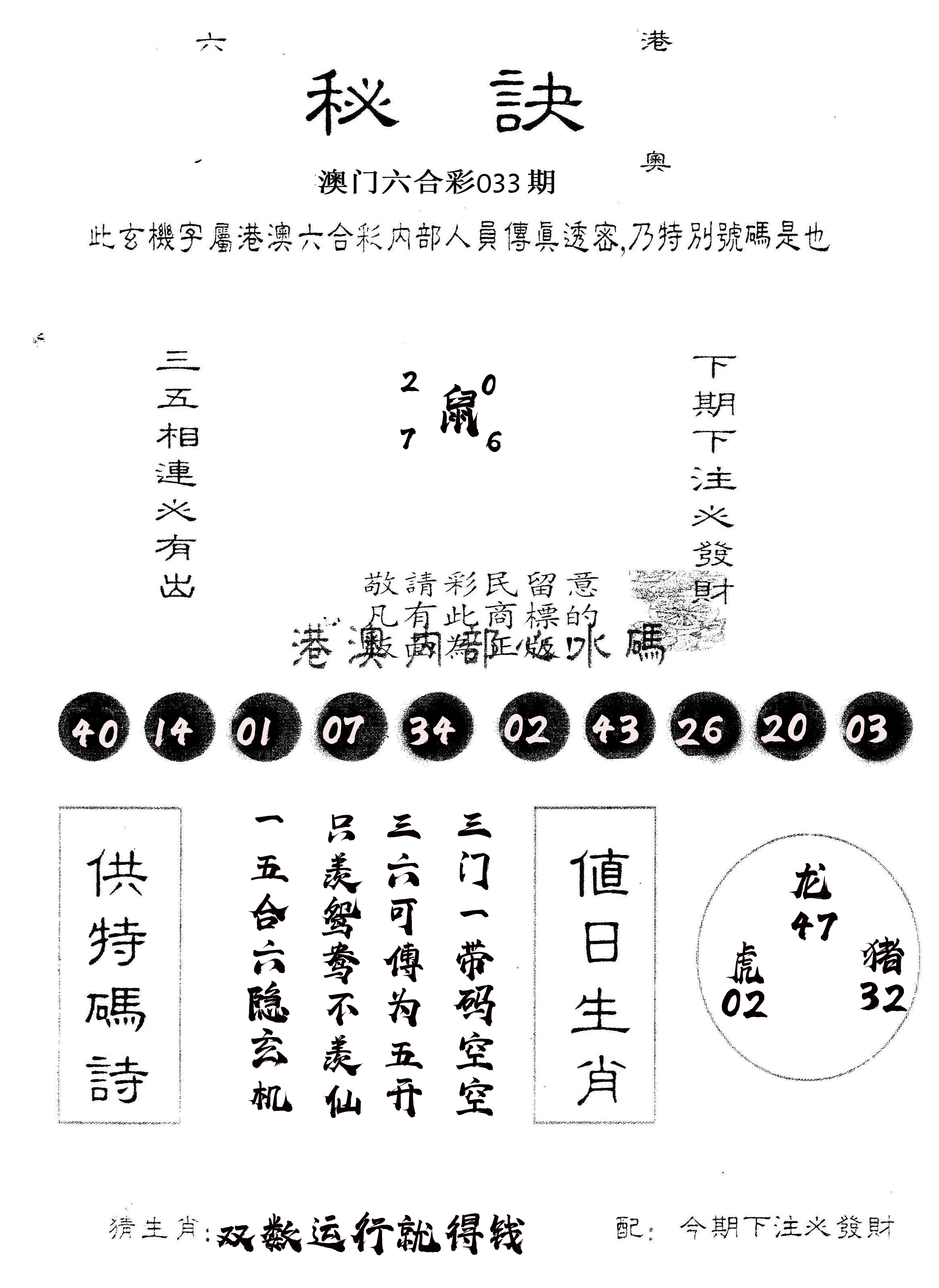 另版秘诀 第33期