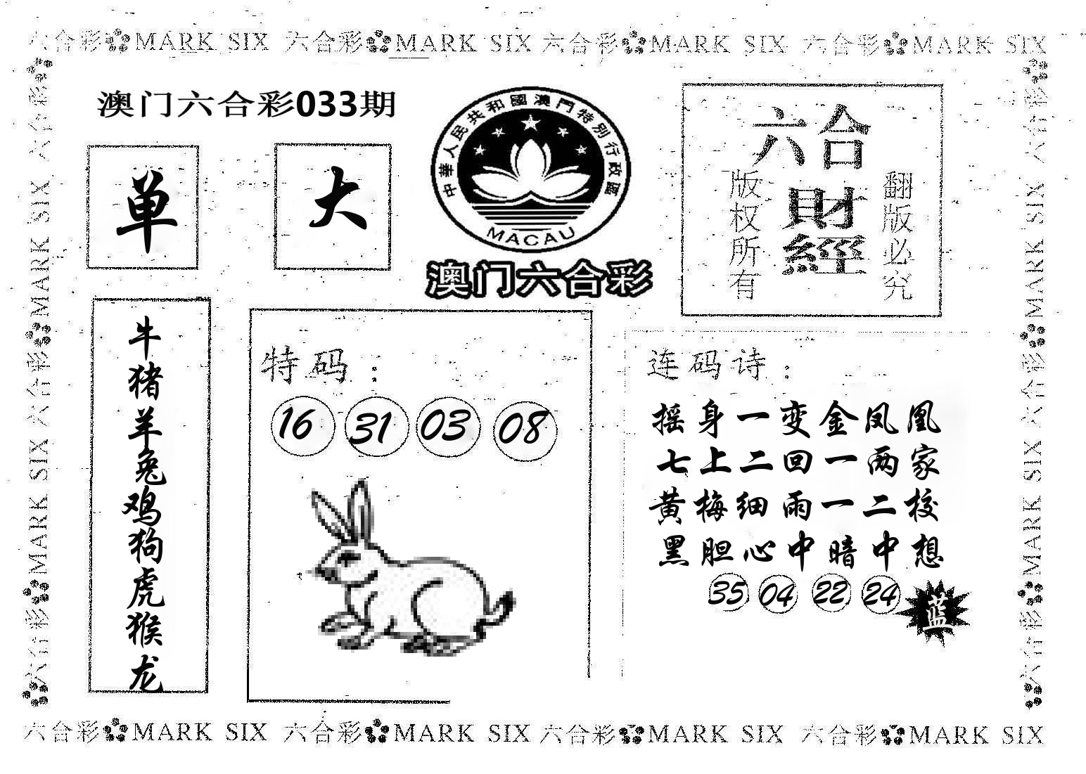 六合财经 第33期