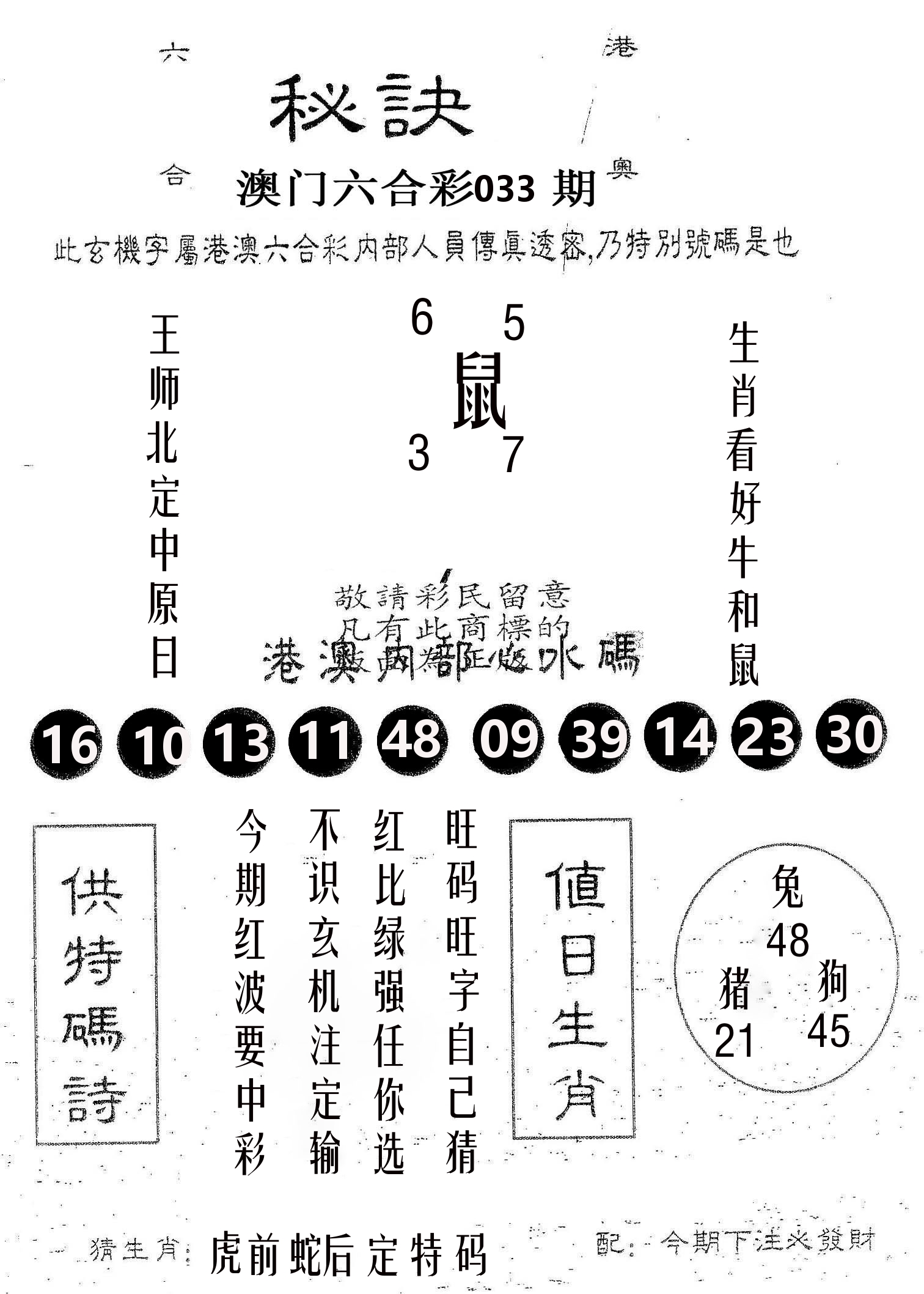 秘决 第33期