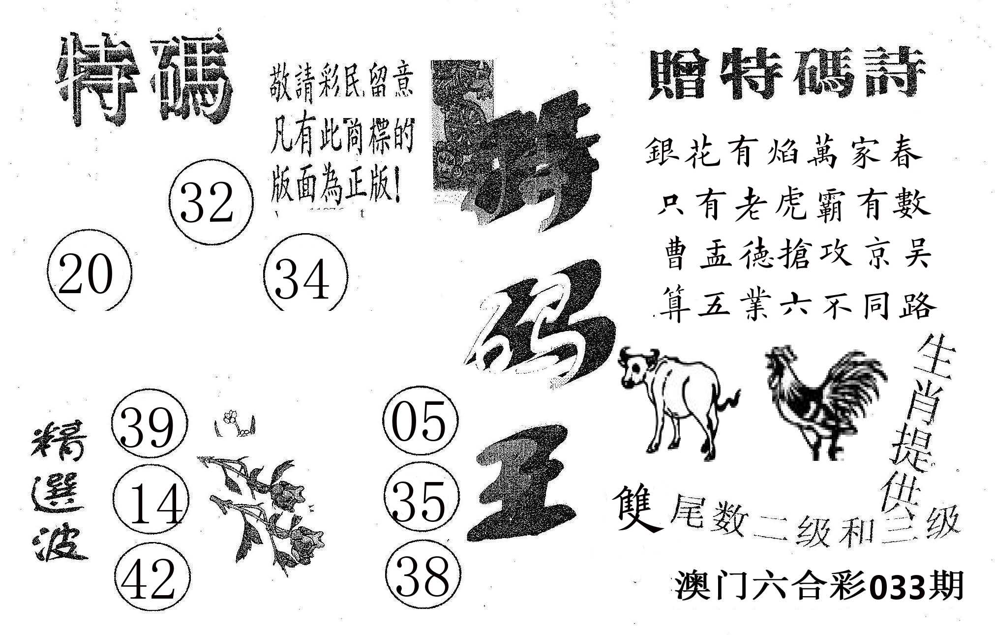特码王A 第33期