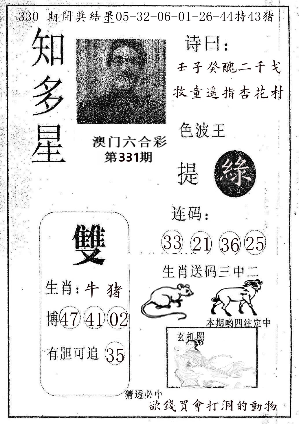 知多星 第331期