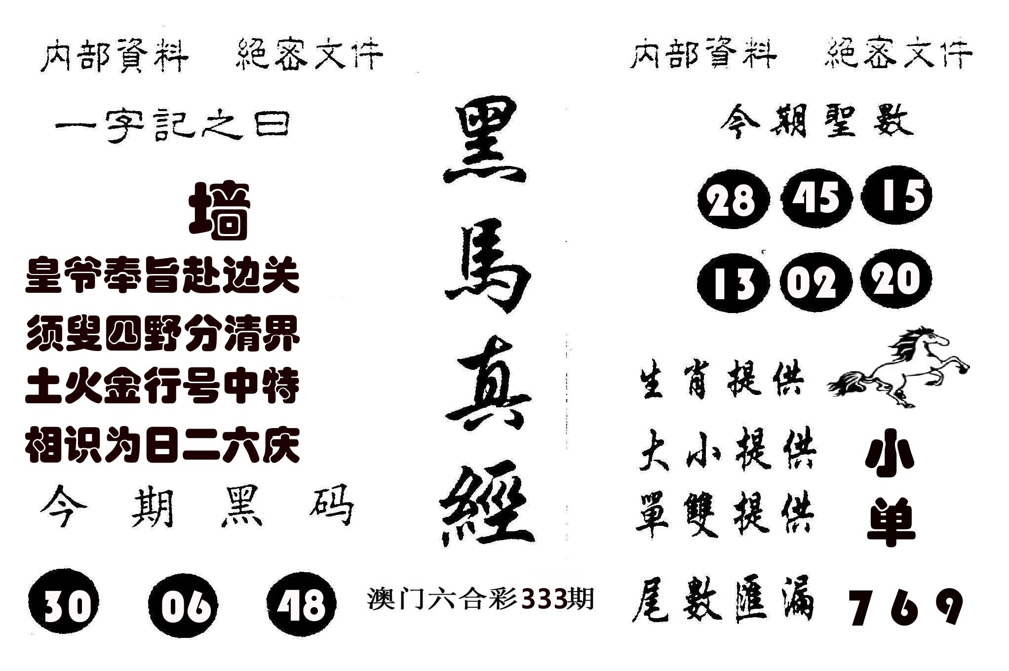 黑马真经 第333期