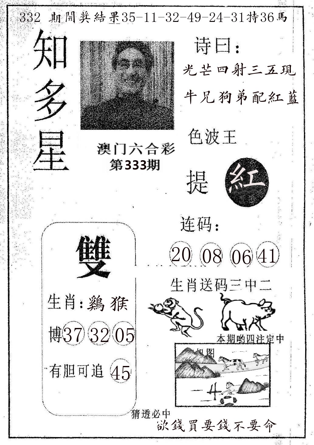 知多星 第333期