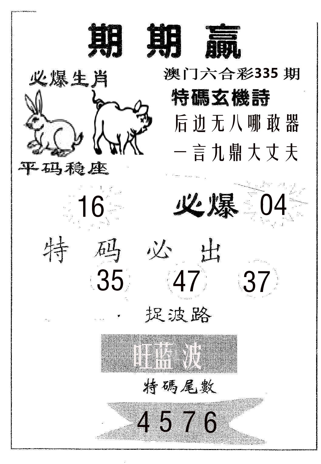 期期赢 第335期