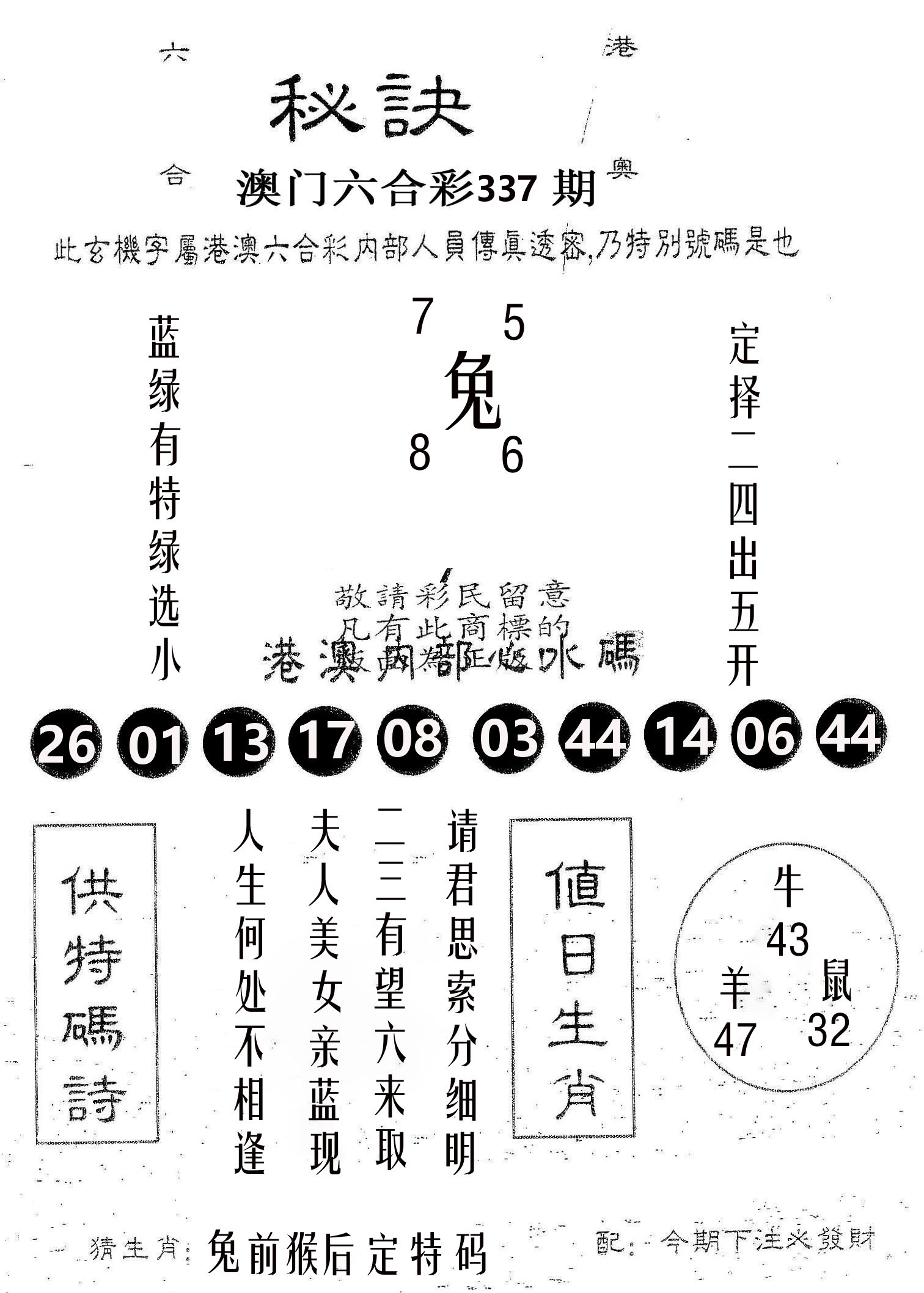 秘决 第337期