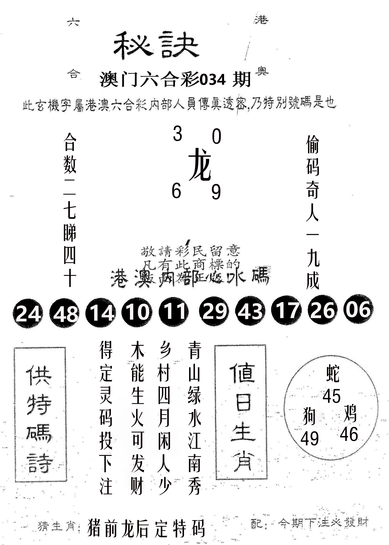 秘决 第34期