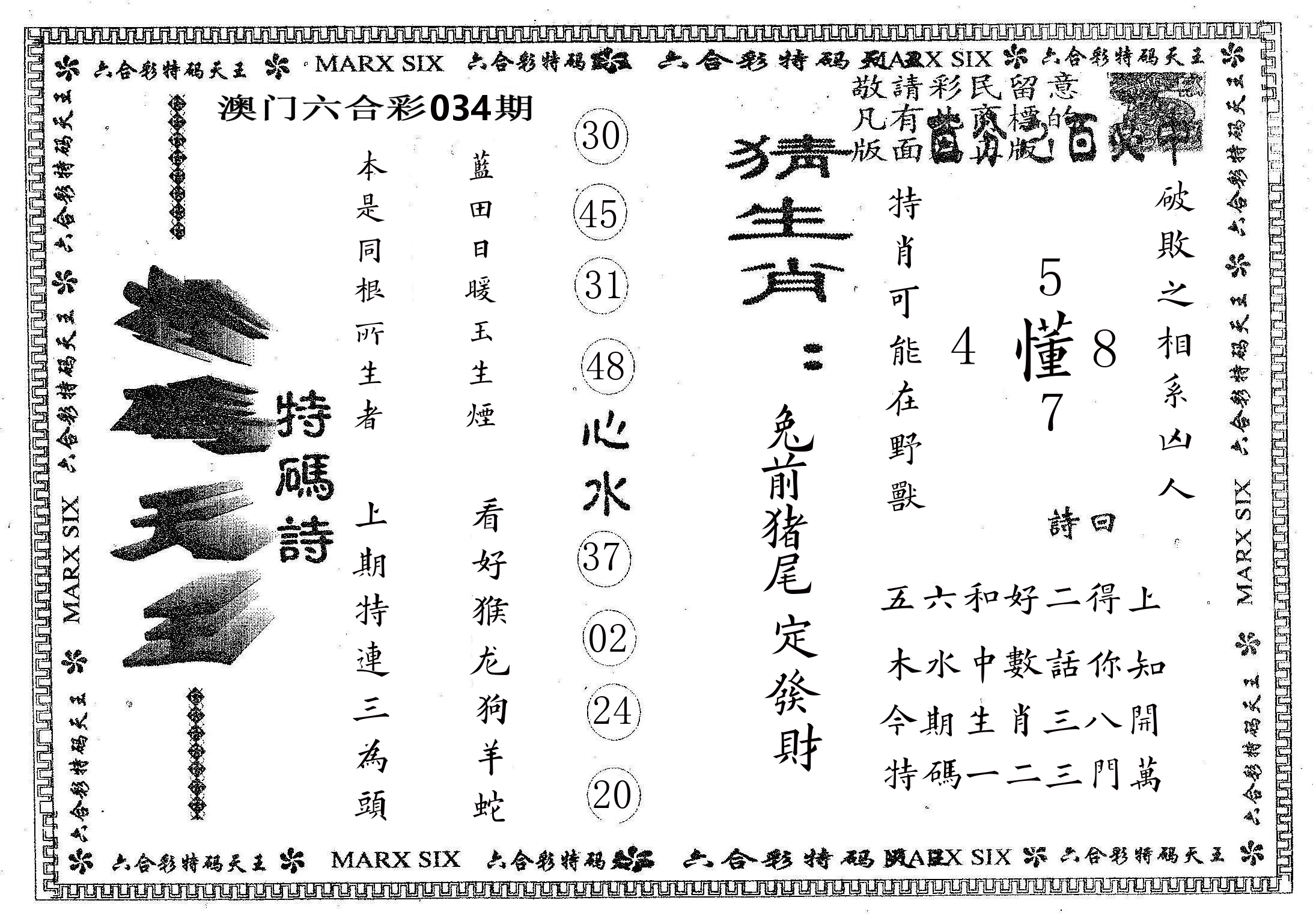 天码天王 第34期