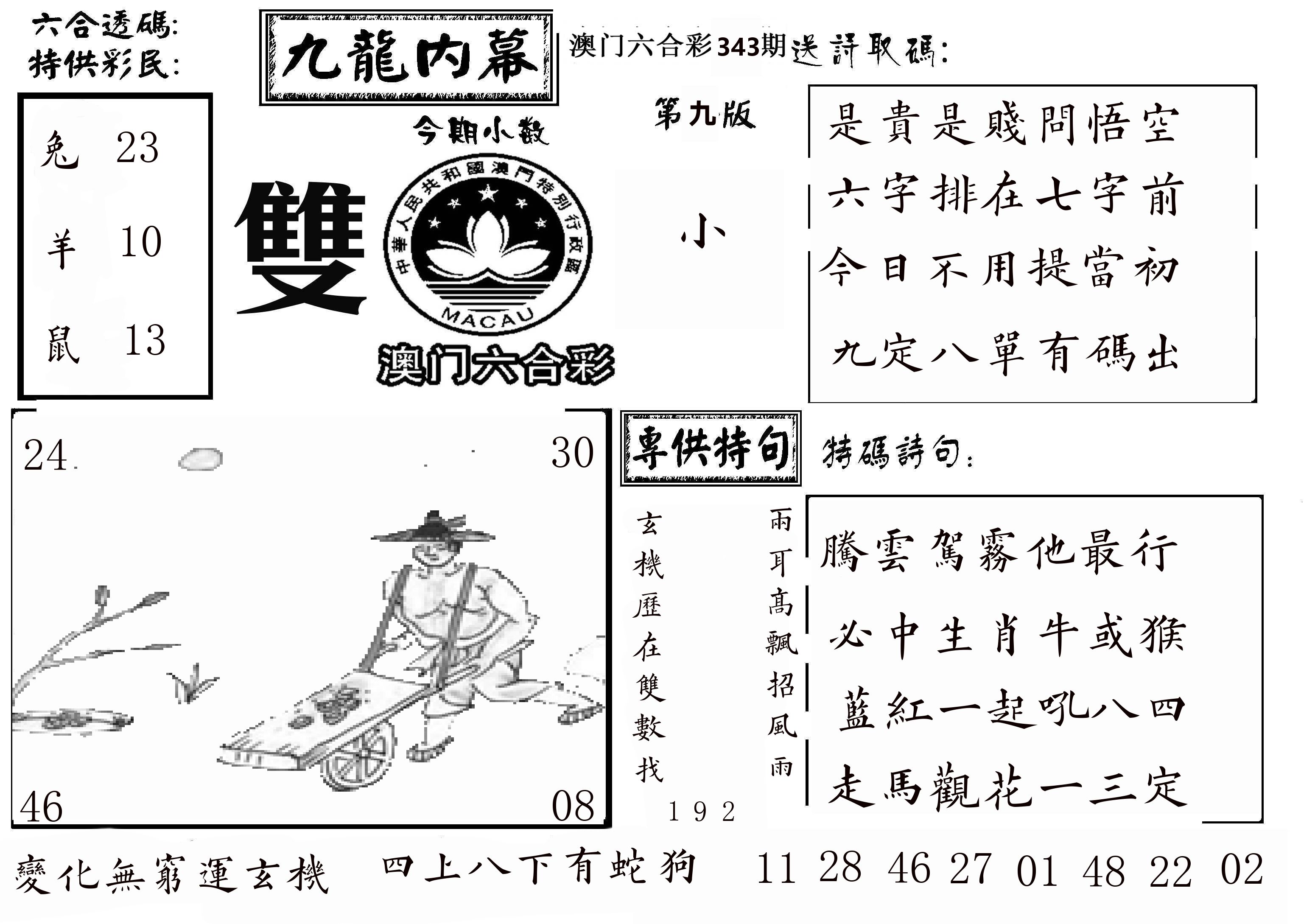 澳门传真3 第343期