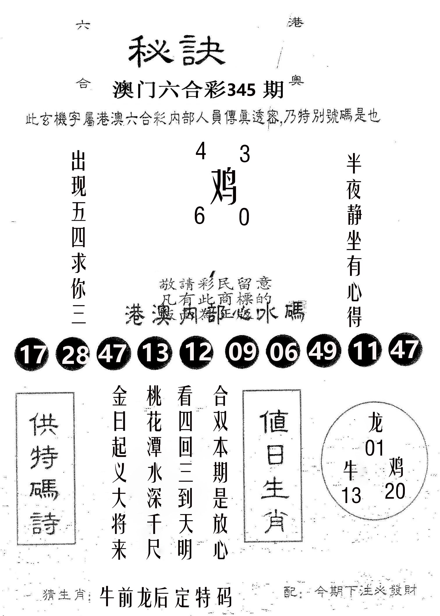 秘决 第345期