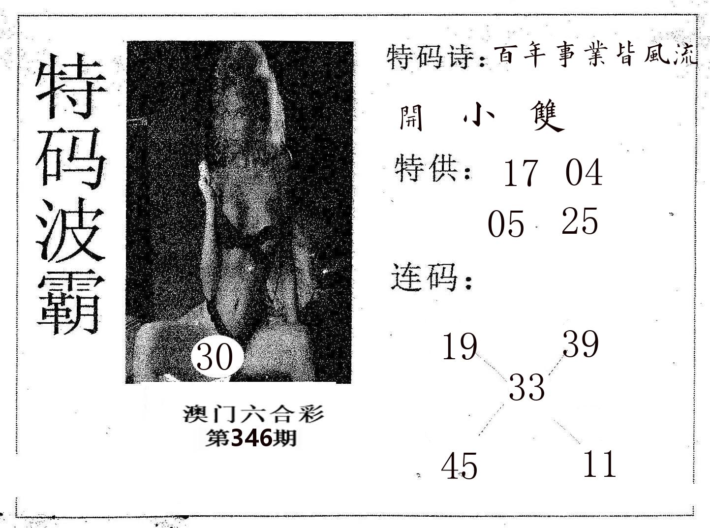特码波霸 第346期