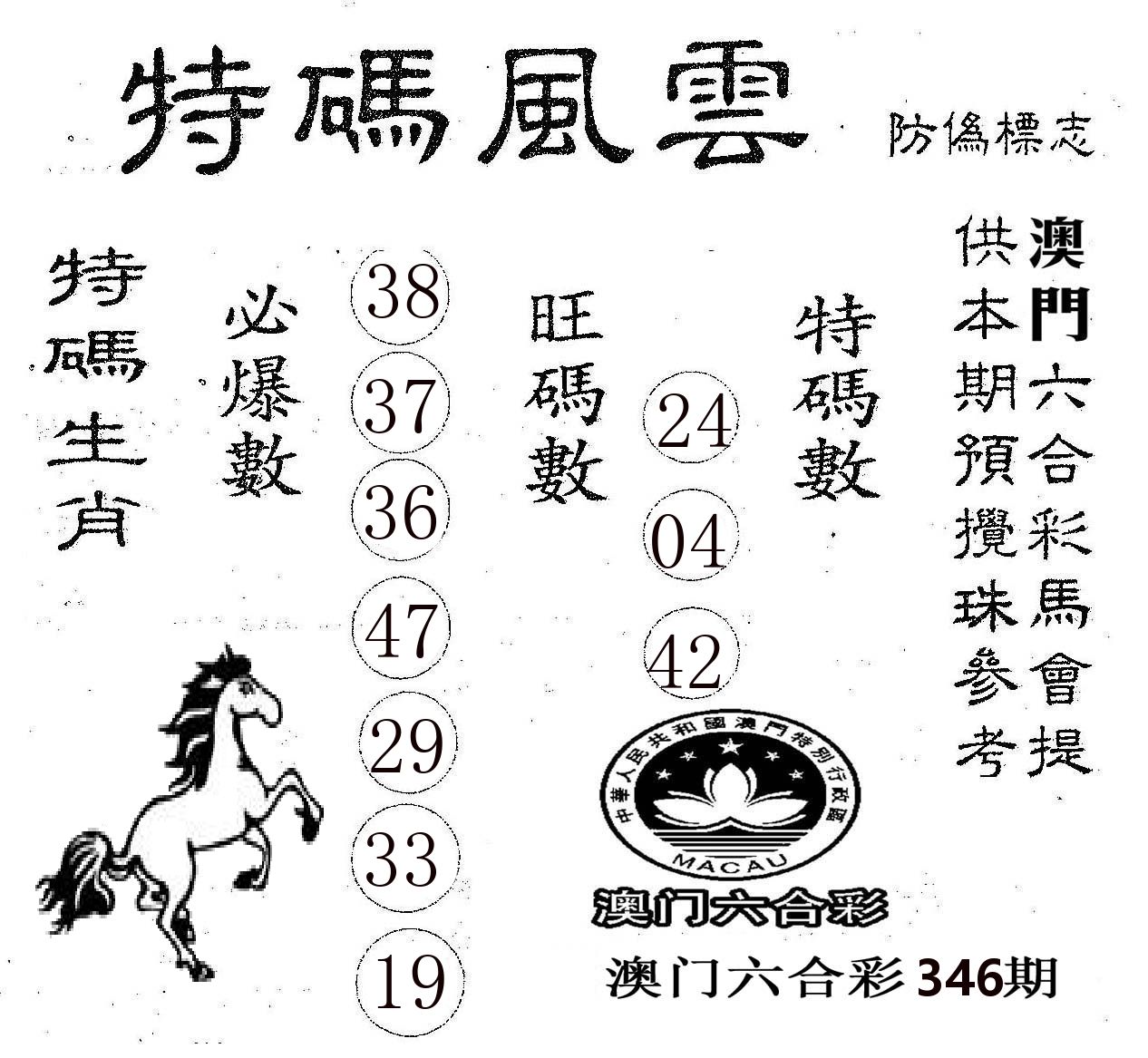 特码风云 第346期